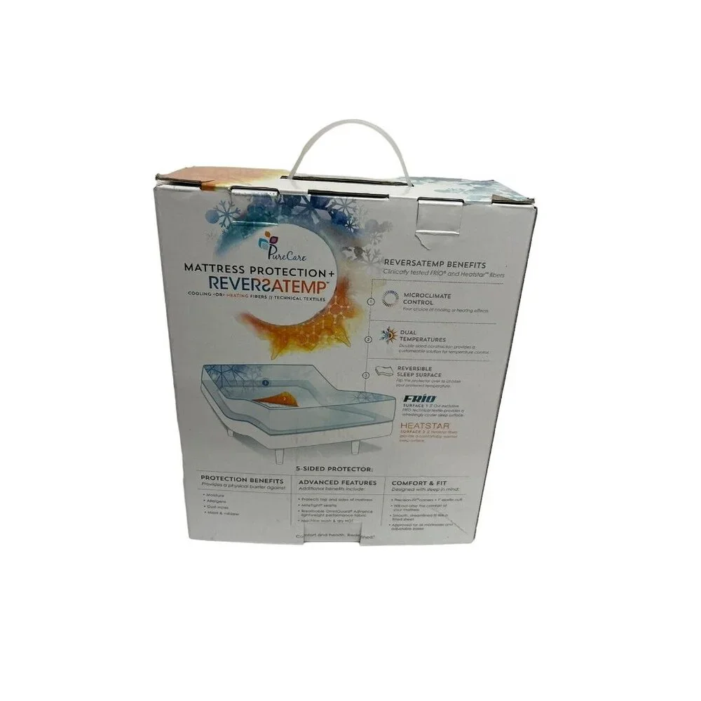 Purecare Reversatemp Cool Warm Temperature White Mattress Protector twin xl NEW